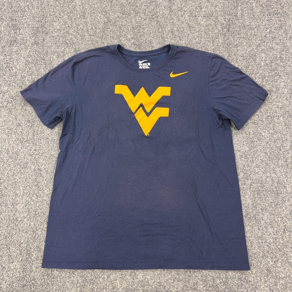 West Virginia Mountaineers Shirt Mens Large Blue NCAA Football Nike Tee Top